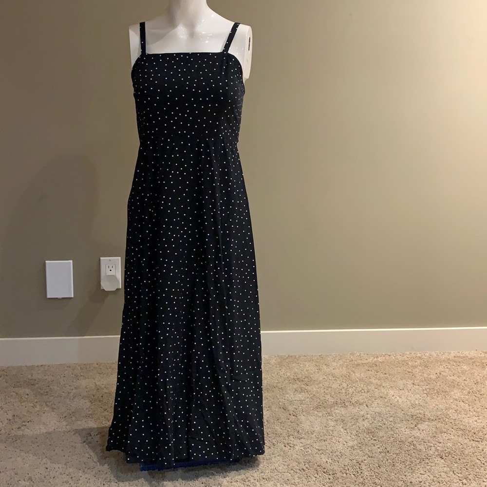 Black polka dot sun dress  size extra small.